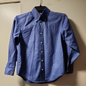 Lands' End  boys  Casual  blue  Button-Down Shirt size 14 p4
